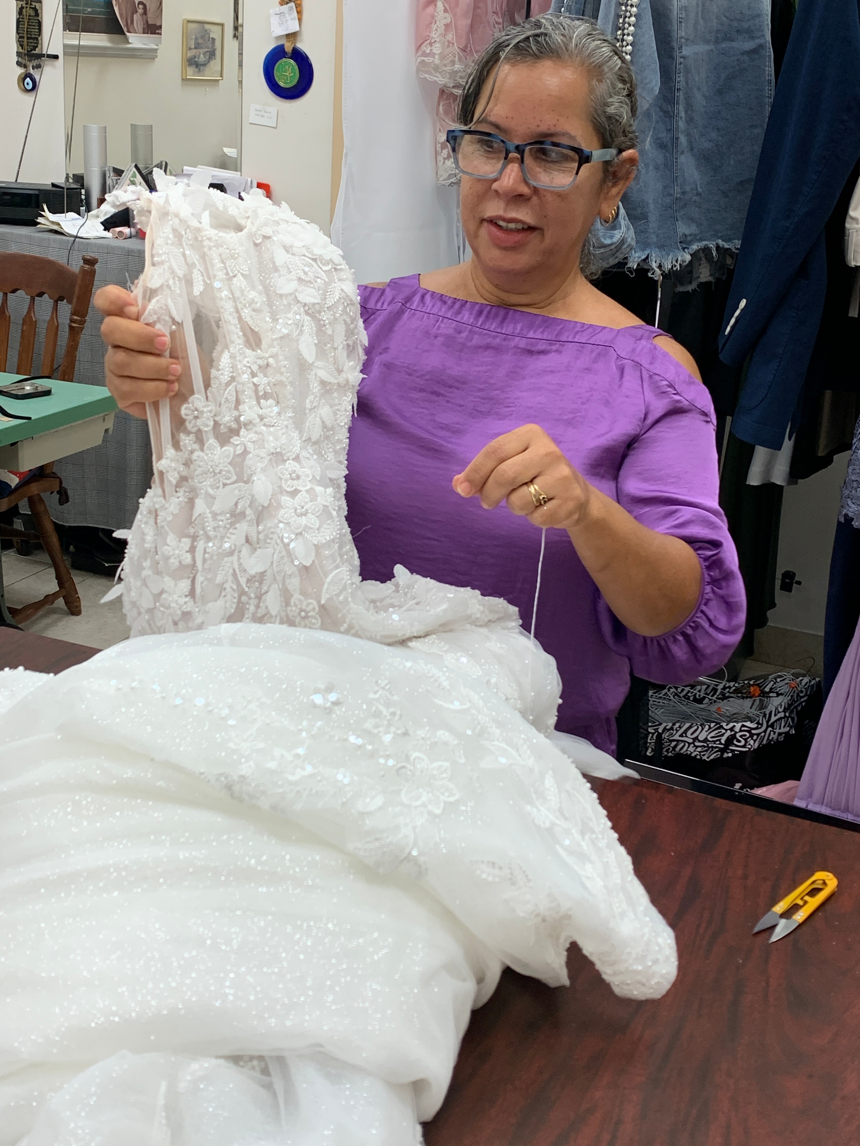 Bridal gown alteration