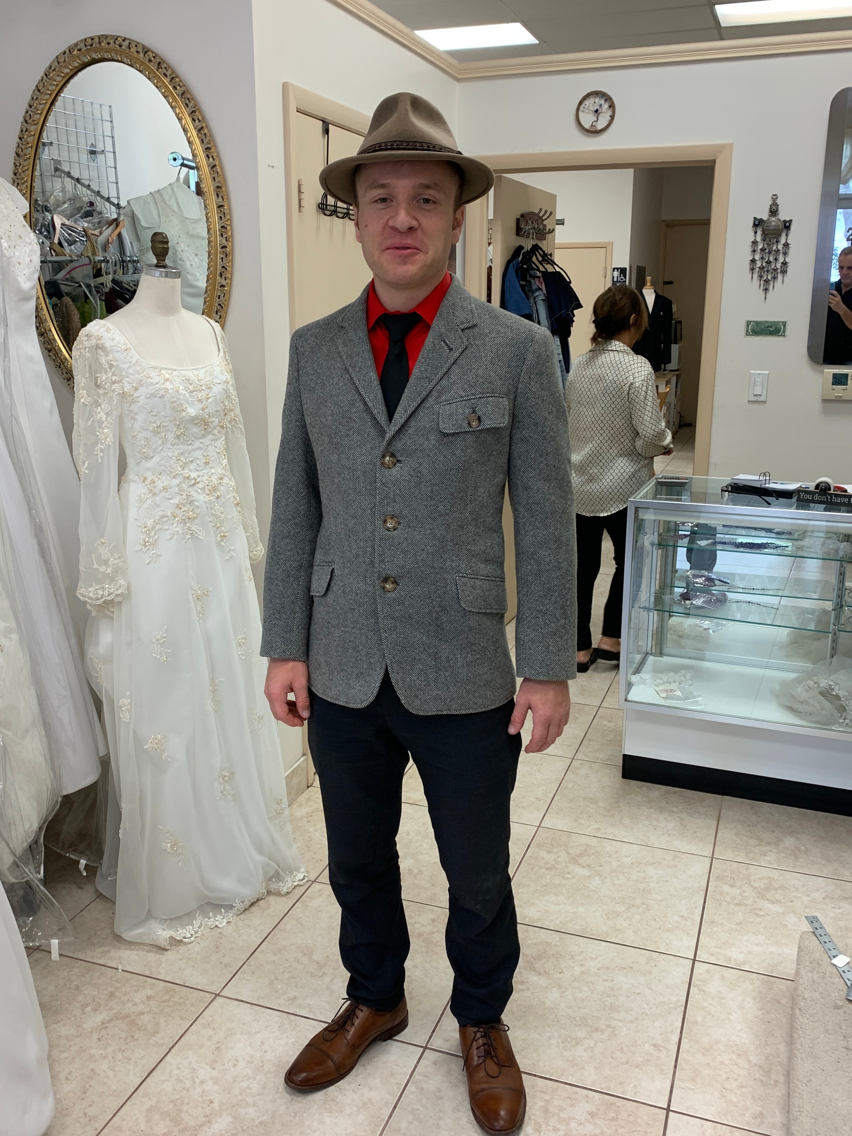 Client in formal wear