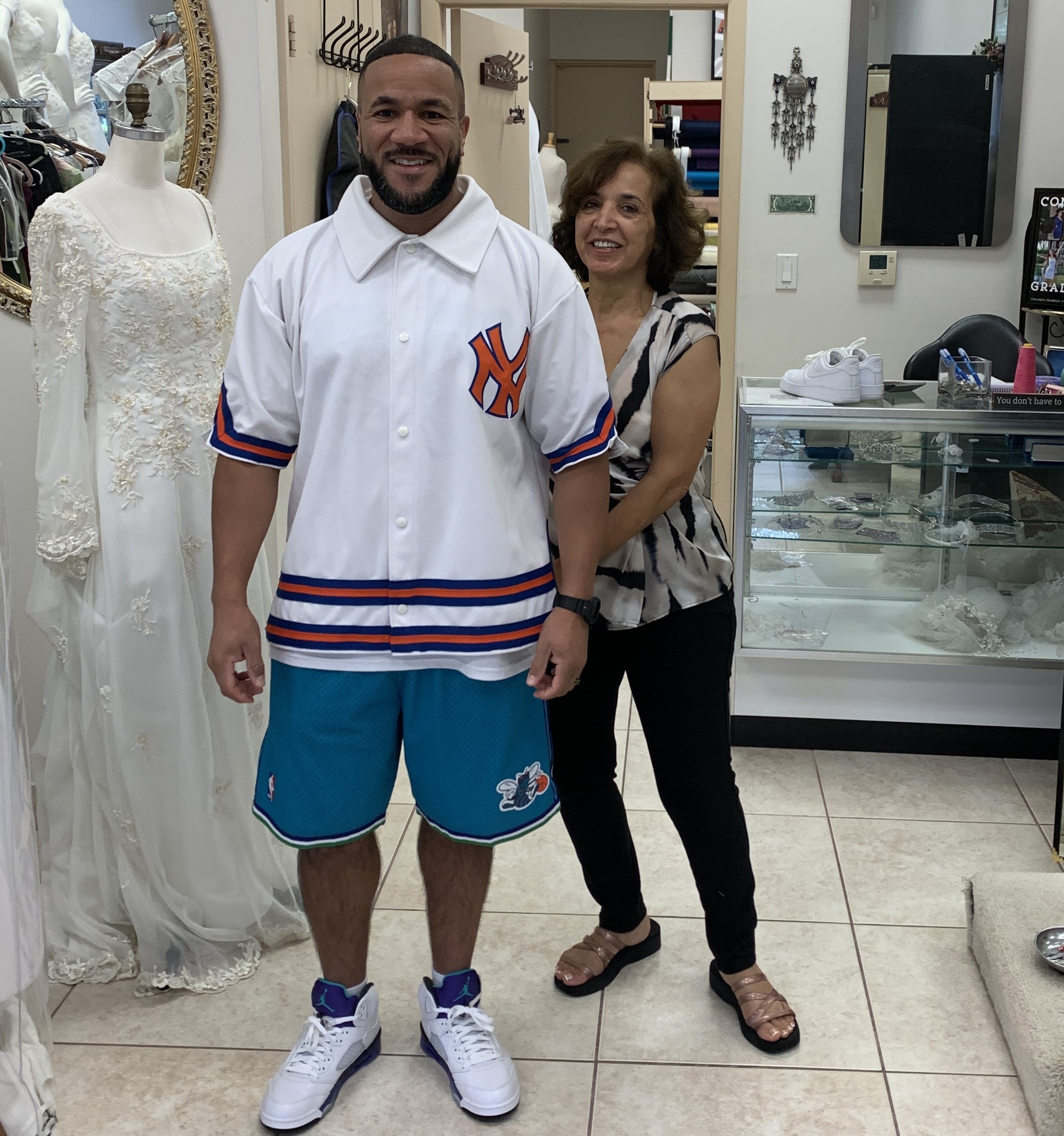 Happy clients in shop